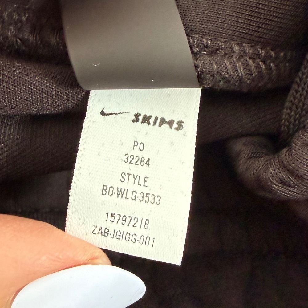 NikeSKIMS Matte Tricot Pants Women's Small Side Snap Wide Leg Dark Roast New - Picture 11 of 11